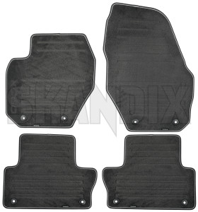 SKANDIX Shop Volvo Ersatzteile: Fußmattensatz Textil schwarz (offblack)  Sport / Dynamik bestehend aus 4 Stück 39813780 (1067415)