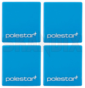 Sticker polestar blue Kit 31408606 (1067454) - Volvo S60, V60 (2011-2018) - decals label sticker polestar blue kit Genuine 15 15mm alloy aluminium blue decals emblems kit mm polestar rim stickers wheel wheels