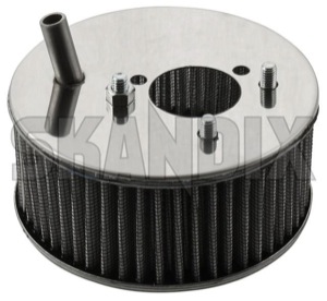 Performance Air filter tall front Dual carburettor SU HS6  (1068456) - Volvo 120, 130, 220, 140, P1800, PV, P210 - 1800e airfilters p1800e performance air filter tall front dual carburettor su hs6 sports Own-label 6 carburetor carburettor connector crankcase double dual front high hs hs6 stage stud su tall twin two twostage ventilation with