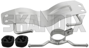 Bracket, Exhaust Front silencer 30793794 (1068766) - Volvo S60 (-2009), S80 (-2006), V70 P26 (2001-2007), XC70 (2001-2007) - bracket exhaust front silencer hangers holders holding brackets mountings mounts silencermounts Own-label allwheel all wheel awd drive front kit service silencer xwd