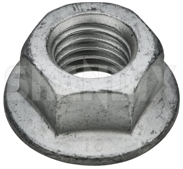 Mutter, Querlenkerlagerung mit Bund 985939 (1070369) - Volvo Polestar 1, S60 (2019-), S90, V90 (2017-), V60 (2019-), V60 CC (2019-), V90 CC, XC60 (2018-), XC90 (2016-) - Keywords: dreieckslenkerlagerungsmuttern dreieckslenkermuttern mutter querlenkerlagerung mit bund querlenkerlagerungsmuttern querlenkermuttern Original bund bundschrauben flanschschrauben mit rand semsschrauben unten unterer vorderachse vorderer vorne