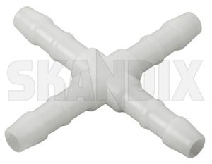 Cross-Piece 4 mm Synthetic material  (1071528) - universal  - coupling cross piece 4 mm synthetic material crosspiece 4 mm synthetic material crosspipe cross pipe hose connector pieces xpipe x pipe Own-label 4 4mm material mm plastic synthetic