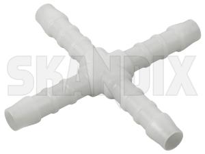 Cross-Piece 5 mm Synthetic material  (1071529) - universal  - coupling cross piece 5 mm synthetic material crosspiece 5 mm synthetic material crosspipe cross pipe hose connector pieces xpipe x pipe Own-label 5 5mm material mm plastic synthetic