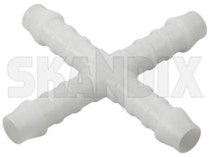 Cross-Piece 6 mm Synthetic material  (1071530) - universal  - coupling cross piece 6 mm synthetic material crosspiece 6 mm synthetic material crosspipe cross pipe hose connector pieces xpipe x pipe Own-label 6 6mm material mm plastic synthetic
