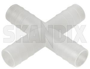 Cross-Piece 14 mm Synthetic material  (1071534) - universal  - coupling cross piece 14 mm synthetic material crosspiece 14 mm synthetic material crosspipe cross pipe hose connector pieces xpipe x pipe Own-label 14 14mm material mm plastic synthetic