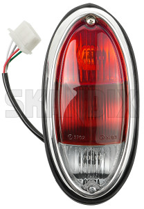 Combination taillight red-red-white  (1074444) - Volvo 120 130 - backlight combination taillight red red white combination taillight redredwhite taillamp taillight skandix SKANDIX bulb chrome frame holder included redredwhite red red white seal usa with