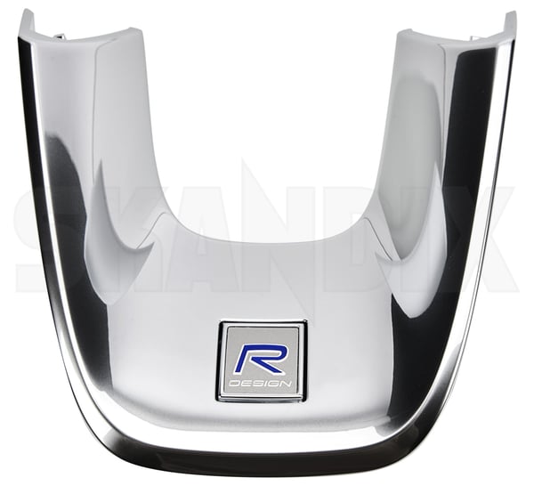 Trim, Steering wheel lower 3-Spokes 31455726 (1075323) - Volvo XC40/EX40 - Keywords: decorative covering trim steering wheel lower 3 spokes trim steering wheel lower 3spokes Genuine 3  3spokes 3 spokes for lower model rdesign r design ru03