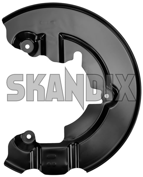 Splash panel, Brake disc left Front axle 31340526 (1076096) - Volvo V40 (2013-), V40 CC - Keywords: backing plate brake rotor brakerotors dust shields rotors splash guard splash panel brake disc left front axle Genuine 16,5 165 16 5 16,5 165inch 16 5inch axle front inch left