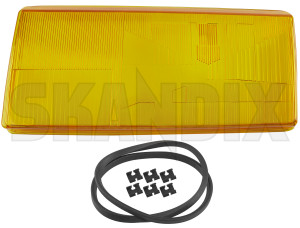 Lens, Headlight left yellow 3518156 (1076251) - Volvo 700 - lens headlight left yellow Genuine clip france left seal with yellow