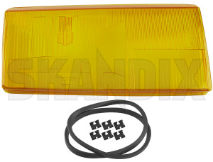 Lens, Headlight right yellow 3518157 (1076259) - Volvo 700 - lens headlight right yellow Genuine clip france right seal with yellow