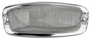 Lens, Indicator front right 654771 (1076932) - Volvo 120 130 - lens indicator front right Own-label chrome frame front right white with