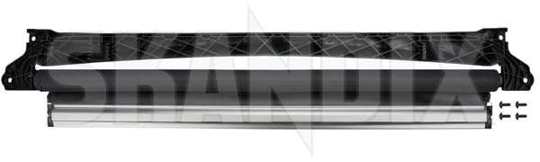 Window blinds Glass roof charcoal 39824857 (1078465) - Volvo V60 (2019-), V60 CC (2019-), V90 (2017-), V90 CC, XC60 (2018-), XC90 (2016-) - Keywords: roller blinds window blinds glass roof charcoal Genuine blind charcoal glass roller roof sun