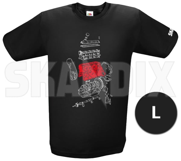 T-Shirt B200 / B230 - Redblock L (1079249) - Volvo universal - Keywords: t shirt b200 b230 redblock l tshirt b200 b230 redblock l Own-label / 1/2 12 1 2 arm b200 b230 black imprint l redblock roundneck with