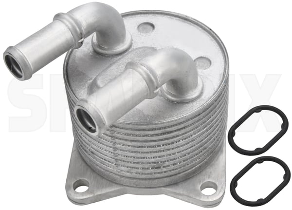 Ölkühler, Getriebeöl 31437314 (1079306) - Volvo S60, V60 (2011-2018), S90, V90 (2017-), V40 (2013-), V40 Cross Country, V70 (2008-) - Keywords: automatikgetriebeoelkuehler cc cross country getriebeoelkuehler oelkuehler getriebeoel v40 v70 Hausmarke automatikgetriebe dichtring dichtung mit schrauben