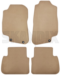 Floor accessory mats Velours beige consists of 4 pieces  (1079490) - Saab 9-5 (-2010) - floor accessory mats velours beige consists of 4 pieces Own-label 4 beige consists drive for four grommets hand left lefthand left hand lefthanddrive lhd of pieces round vehicles velours