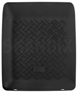 Floor accessory mat, single Synthetic material black rear fits left and right  (1079500) - Volvo 200 - floor accessory mat single synthetic material black rear fits left and right rensi Rensi and black bowl fits left mat material plastic rear right synthetic