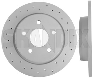 Brake disc Rear axle non vented perforated 31499632 (1079556) - Volvo S40 (2004-) - brake disc rear axle non vented perforated brake rotor brakerotors rotors Own-label 2 280 280mm additional axle info info  mm non note perforated pieces please rear solid vented