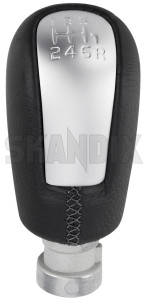 SKANDIX Shop Volvo Ersatzteile: Schaltknauf Aluminium Leder charcoal silber  frost 30759050 (1080501)