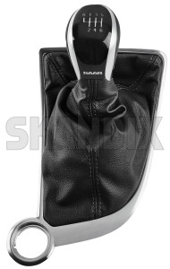Gear Lever Leather jet black 55563848 (1081483) - Saab 9-5 (2010-) - gear lever leather jet black shift knob Genuine black jet leather
