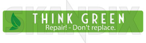 Aufkleber THINK GREEN Repair! - Don't replace. grün  (1081763) - universal  - aufkleber think green repair  don t replace gruen aufkleber think green repair dont replace gruen autoaufkleber funaufkleber fun aufkleber kleber sticker Hausmarke      150 150mm 23 23mm dont don t englisch green gruen gruener mm repair repair  replace replace  think