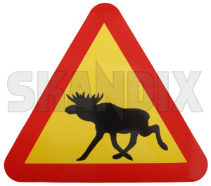 Plate Elk Warning  (1082596) - universal  - plate elk warning sign Own-label 330 330mm elk elksign foam mm moosesign rubber sign trafficsign triangular warning warningsign