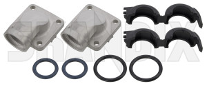 Quick connect, Heat exchanger Kit  (1082919) - Saab 9-3 (-2003), 900 (1994-) - connection set connector coupling heating pipe quick connect heat exchanger kit quick coupling support connector Own-label kit