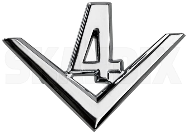 Emblem V4 small 8800203 (1084742) - Saab 95, 96 - Keywords: badges emblem v4 small Own-label small v4