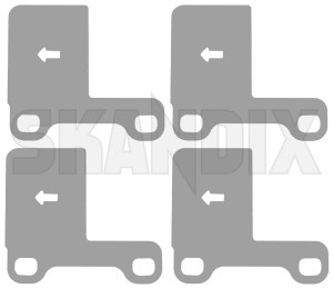 Shims, Brake pads Kit for both sides 272272 (1085478) - Volvo 850, C70 (-2005), S70 V70 (-2000) - antisqueal shims anti squeal shims friction squeal shims shim kit shims shims brake pads kit for both sides shims kit silencer shims squeal shims Own-label awd axle both drivers for kit left passengers rear right side sides without