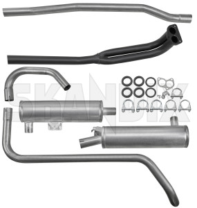Exhaust system from Manifold  (1085656) - Volvo 140 - exhaust system from manifold Own-label abe  abe  addon add on certification from general kit manifold material rolled round single single  steel with without