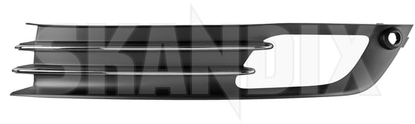 Cover, Bumper Daytime running lights left chrome 31323798 (1086830) - Volvo S80 (2007-), V70 (2008-) - Keywords: cover bumper daytime running lights left chrome skirts Genuine and assistance chrome daytime for front left lights parking rear running vehicles with