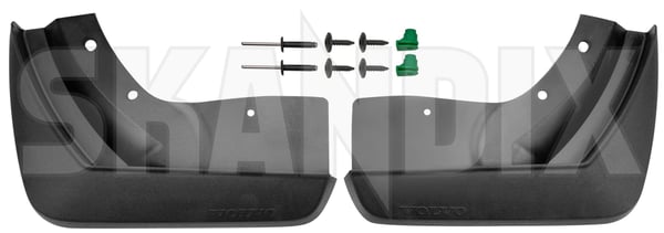 Mud flap rear Kit for both sides 32351437 (1087261) - Volvo V60 CC (2019-) - ОЕ-Numbers: 32207211 - Keywords: mud flap rear kit for both sides Genuine accessories addon add on both drivers for kit left material original passengers rear right side sides with