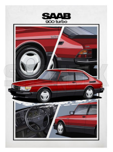 Poster SAAB 900 Turbo Coupe rot  (1088014) - Saab universal - bild druck poster poster saab 900 turbo coupe rot wandbild Hausmarke 48 48cm 68 68cm 900 cm coupe rot roter saab turbo