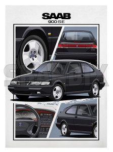 Poster SAAB 900 SE Coupe schwarz  (1088015) - Saab universal - bild druck poster poster saab 900 se coupe schwarz wandbild Hausmarke 48 48cm 68 68cm 900 cm coupe saab schwarz schwarzer se
