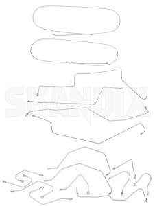 Brake lines Front axle Rear axle pre curved Kit  (1090163) - Volvo P1800, P1800ES - 1800e brake lines front axle rear axle pre curved kit p1800e Own-label axle complete curved drive for front hand kit left lefthand left hand lefthanddrive lhd pre rear vehicles