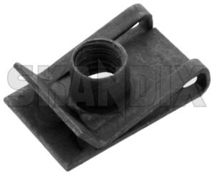 Sheet nut M5 949937 (1090411) - Volvo universal - nuts plate nuts sheet nut m5 sheetmetal nuts sheet metal nuts Genuine depending installation location m5 on the type varies varies  vehicle