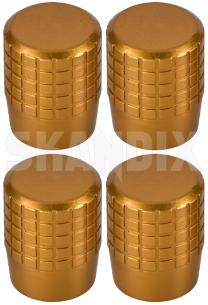 Cap, Valve Tire pressure gold Metal Kit 32410265 (1092781) - universal - ОЕ-Numbers: 32286322, 32294251, 32410266 - Keywords: cap valve tire pressure gold metal kit protective caps tire pressure valves tire valves valve cap closures valve caps valve closures valve covers valve protective caps valvecap Genuine piece piece 4 4 4piece 4 piece gold kit metal seal with
