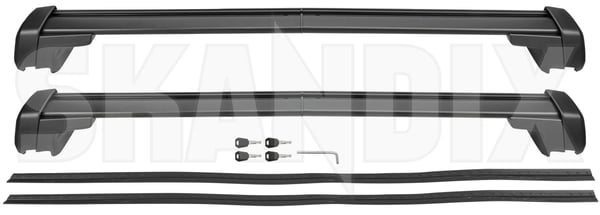 Carrier black Kit 32390681 (1092864) - Volvo EX90 - Keywords: carrier black kit Genuine 100 100kg accessories addon add on aluminium black for kg kit material original plastic profile rail roof synthetic vehicles wing with