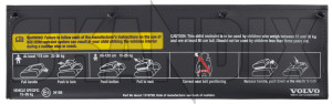 Information sign Child seat instructions 1319728 (1093010) - Volvo V70, XC70 (2008-) - information sign child seat instructions labels signs stickers Genuine child instructions seat