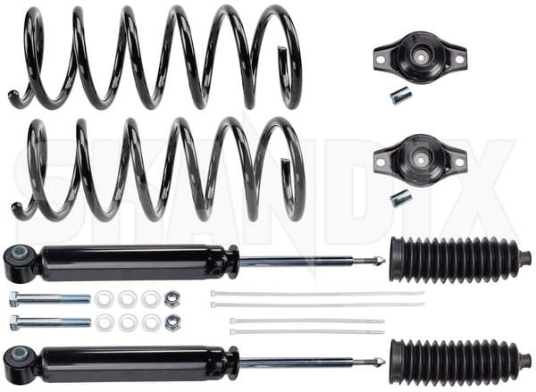 Shock absorber conversion kit Rear axle  (1094558) - Volvo S80 (2007-) - Keywords: level mat conversion kits nivomat conversion kits shock absorber conversion kit rear axle Own-label active axle chassis conversion for gas kit packagelowering package lowering pressure rear reinforced sports springs suspension vehicles with without