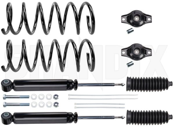 Shock absorber conversion kit Rear axle (1094560) - Volvo V60 (2011-2018) - Keywords: level mat conversion kits nivomat conversion kits shock absorber conversion kit rear axle Own-label active axle chassis conversion for gas kit packagelowering package lowering pressure rear reinforced sports springs suspension vehicles with without