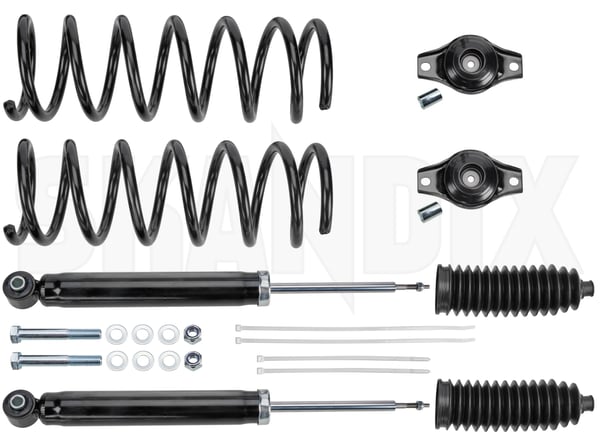 Shock absorber conversion kit Rear axle (1094938) - Volvo XC70 (2008-) - Keywords: level mat conversion kits nivomat conversion kits shock absorber conversion kit rear axle Own-label active addon add on axle chassis conversion for gas kit material packagelowering package lowering pressure rear reinforced sports springs suspension vehicles with without