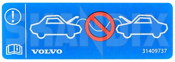 Information sign Fuse box front 31409737 (1095526) - Volvo Polestar 1, XC40/EX40, XC60 (2018-), XC90 (2016-) - Keywords: information sign fuse box front labels signs stickers Genuine box front fuse