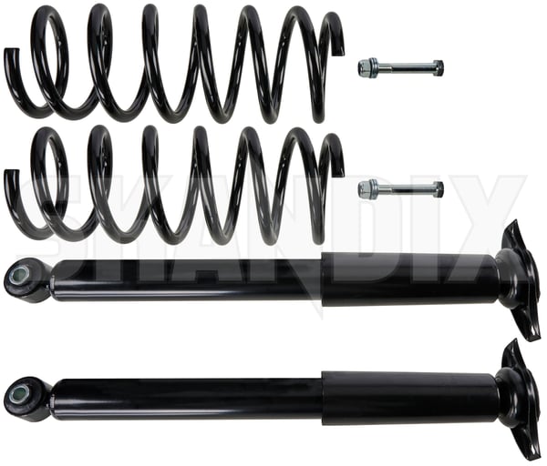 Shock absorber conversion kit Rear axle (1098211) - Volvo XC60 (-2017) - Keywords: level mat conversion kits nivomat conversion kits shock absorber conversion kit rear axle Own-label allwheel all wheel awd axle conversion drive for gas kit packagelowering package lowering pressure rear reinforced sports springs suspension vehicles with without xwd