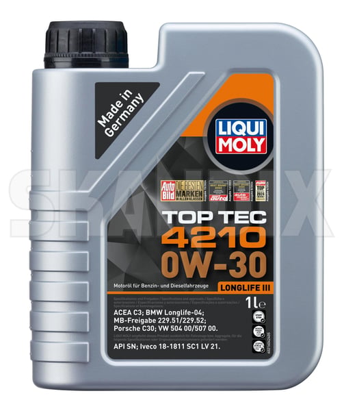 Motoröl 0W30 1 l Liqui Moly Top Tec 4210 (1099146) - universal - Keywords: motorenoel motoroel 0w30 1 l liqui moly top tec 4210 oel oele liqui moly Liqui Moly 0 0w30 1 18 1811 181811 18 1811 1l 21 22951/22952 2295122952 229 51 229 52 30 4210 50400 50700 7 acea c3 kanister l liqui lv moly sc1 tec top vw w
