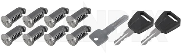 Carrier Lock kit One-Key-System Kit 8 Pcs 32399329 (1100051) - Volvo universal ohne Classic - ОЕ-Numbers: 1188536, 31330898, 32147044, 3529823, 3542702, 9124983, 9134605 - Keywords: antitheft anti theft carrier lock kit one key system kit 8 pcs carrier lock kit onekeysystem kit 8 pcs lock set roof carrier lock kit roof rack lock kit Genuine 8 8pcs accessories kit onekeysystem one key system original pcs