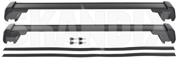 Lastenträger schwarz Satz 32399468 (1100068) - Volvo V60 (2019-), V60 CC (2019-) - Keywords: dachgepaecktraeger dachreeling dachreling dachtraeger gepaecktraeger lastentraeger schwarz satz rails reeling reling traeger Original 75 75kg aluminium anbaumaterial anbausatz anbauteilen dachreeling dachreling einbaumaterial einbauteilen fahrzeuge fluegelprofil fuer kg mit montagematerial montagesatz montageteilen originalzubehoer satz schwarz schwarzer set