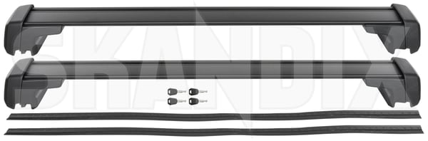 Carrier black Kit 32399467 (1100070) - Volvo V90 (2017-), V90 CC - ОЕ-Numbers: 31428833, 32270142, 32351086 - Keywords: carrier black kit Genuine 100 100kg accessories addon add on aluminium black kg kit material original plastic profile synthetic wing with