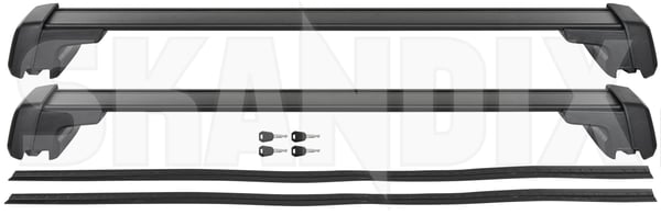 Lastenträger schwarz Satz 32399470 (1100080) - Volvo XC60 (2018-) - Keywords: dachgepaecktraeger dachreeling dachreling dachtraeger gepaecktraeger lastentraeger schwarz satz rails reeling reling traeger Original 100 100kg aluminium anbaumaterial anbausatz anbauteilen dachreeling dachreling drehmomentschluessel einbaumaterial einbauteilen fahrzeuge fluegelprofil fuer kg mit montagematerial montagesatz montageteilen originalzubehoer satz schwarz schwarzer set