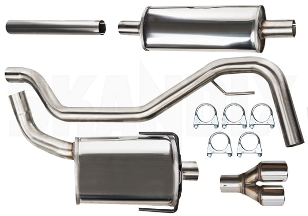 Sports silencer set  (1100326) - Saab 9-3 (2003-) - Keywords: muffler mufler sports silencer set simons Simons abe  abe  58 58l 63,5 635 63 5 63,5 635mm 63 5mm 80 80mm addon add on aero certificate certification compulsory double double  doubleexhaust doublepipeexhaust doublepipes for general kit l material mm model registration roadworthy rolled with without