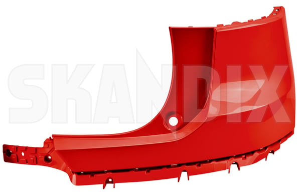 Bumper cover rear right Corner painted fusion red metallic 39848262 (1100422) - Volvo XC40/EX40 - Keywords: bumper cover rear right corner painted fusion red metallic skirts Genuine 725 corner edge fusion metallic painted rear red right